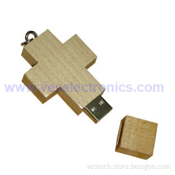 Cross USB Flashdrive Wooden Case